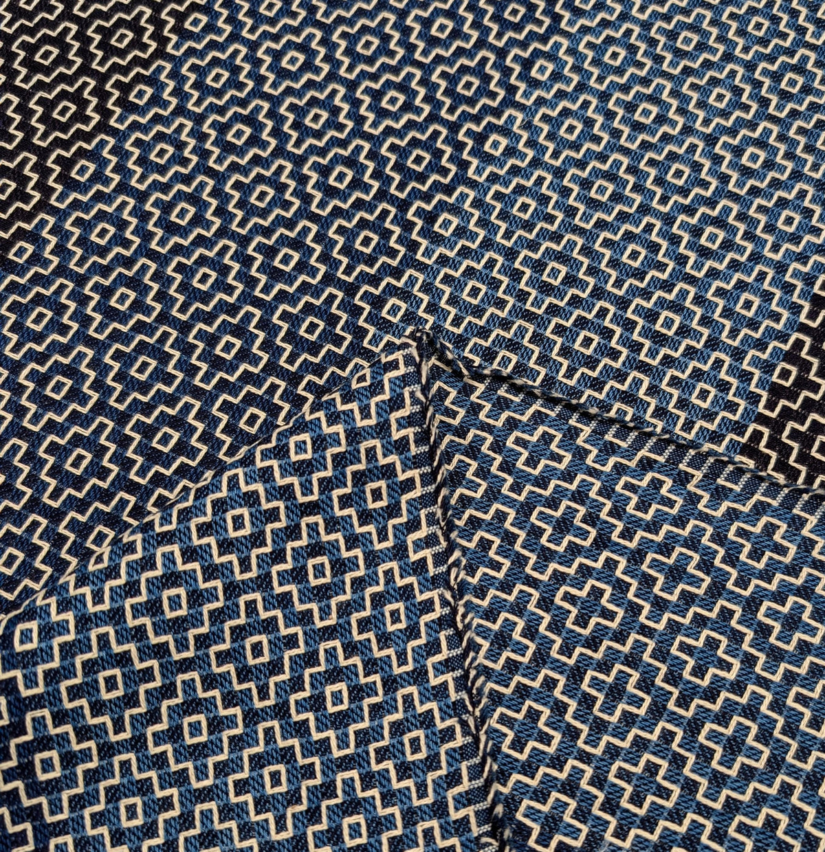 Orimono Imports - Woven Kasuri Sashi Sashiko Style Cotton - Indigo