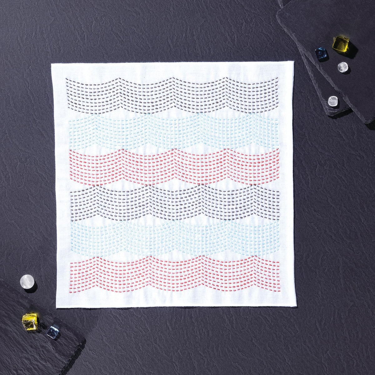 Olympus - Flow Cotton Sashiko Sampler Cloth Ayufish Collection - White