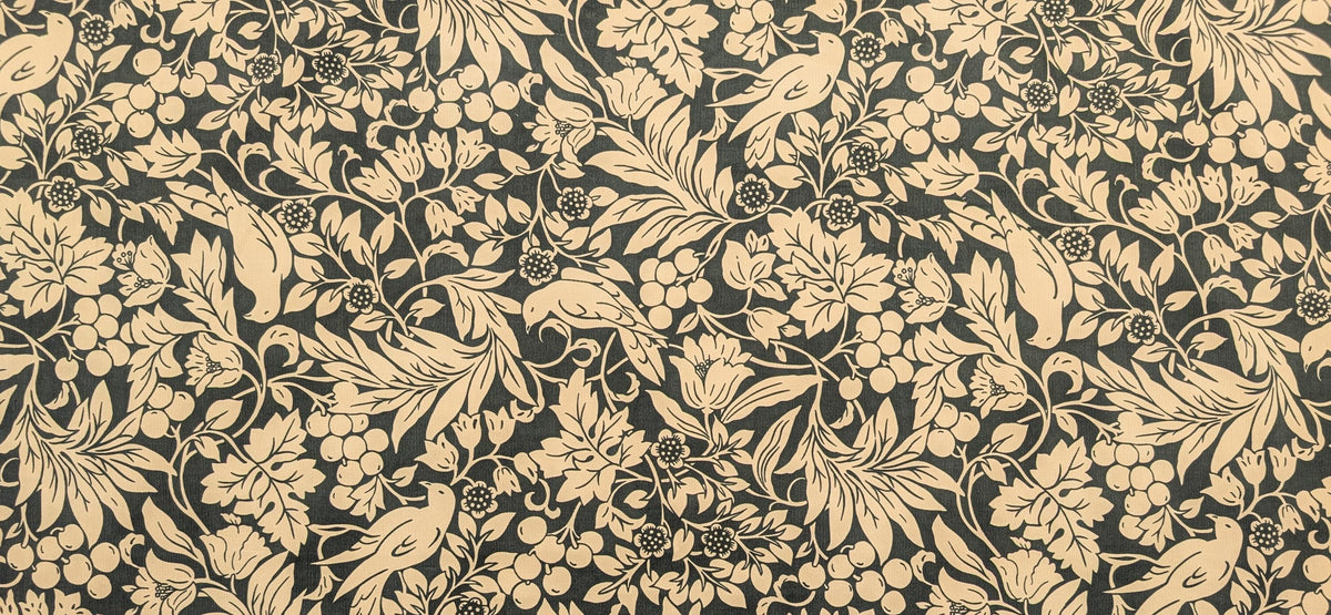 Kobayashi - NEW Botanical Doves Pin Wale Cotton Corduroy - Ivory & Green