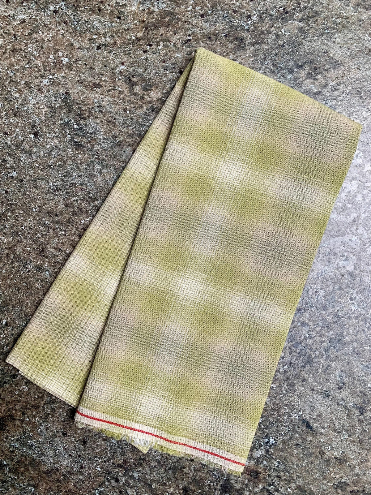 PRE-CUT Cosmo Japanese yarn dyed cotton taupe fabric half meter large plaid