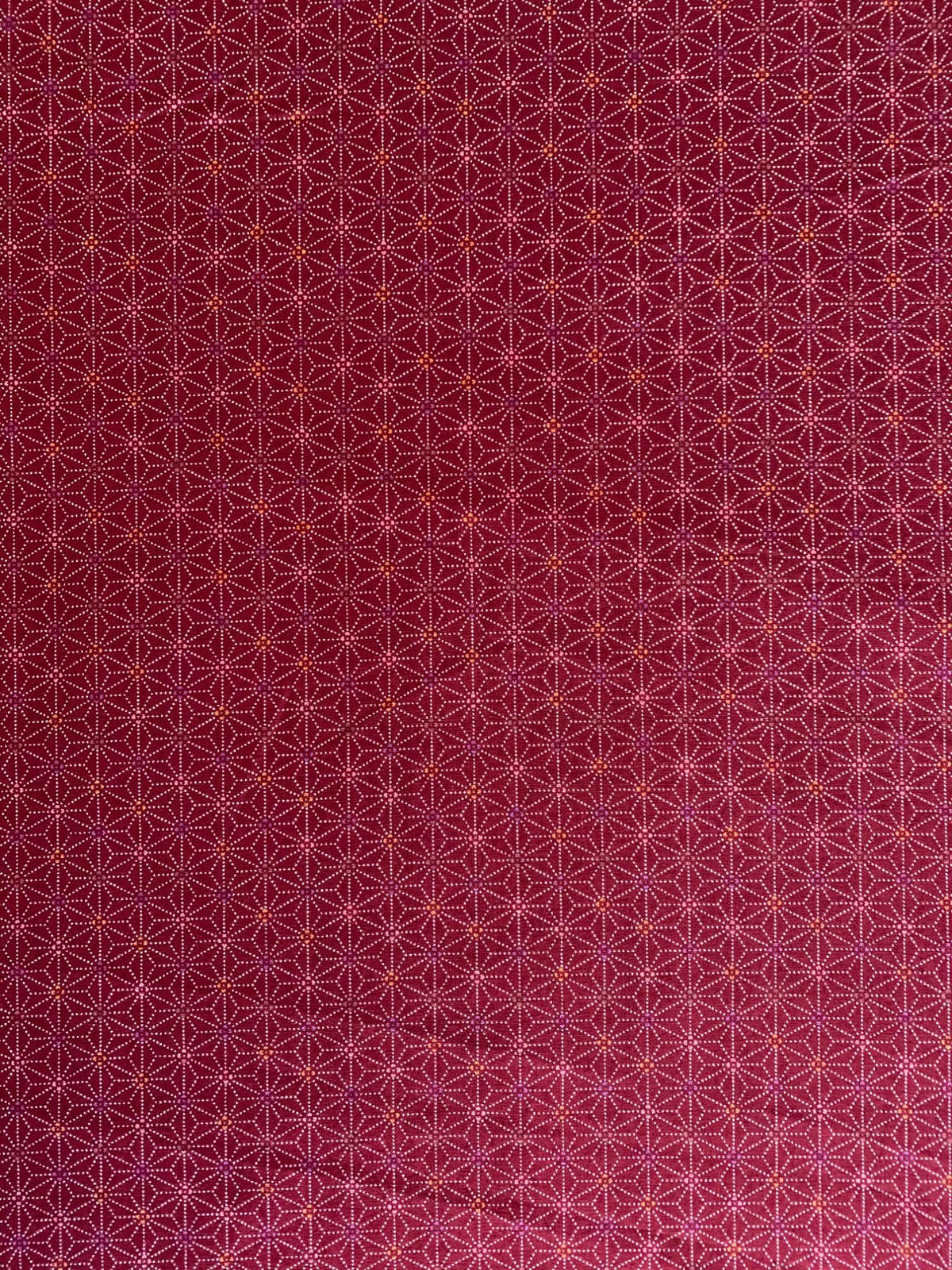 Sevenberry - Dotted Asanoha Stars Cotton Fabric - Red