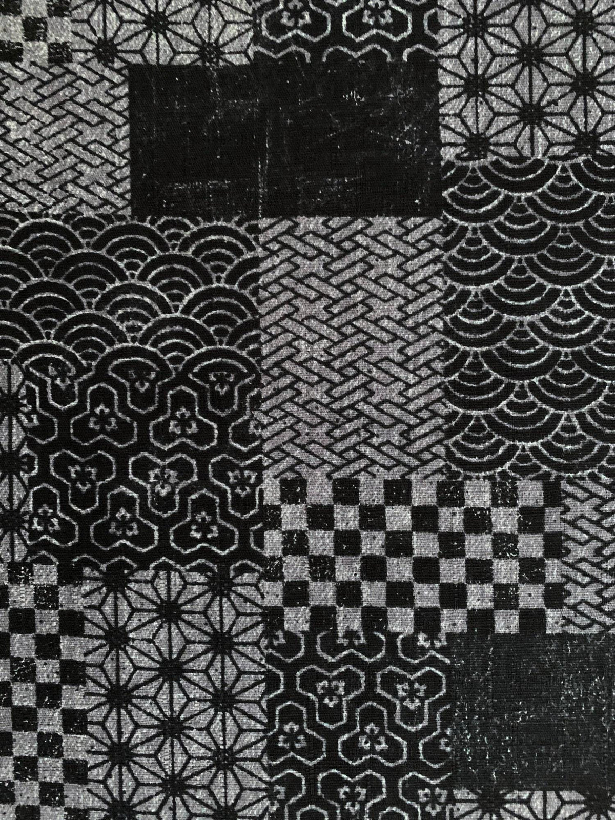 Patchwork Sevenberry Japanese cotton dobby fabric 850350-3-4 black