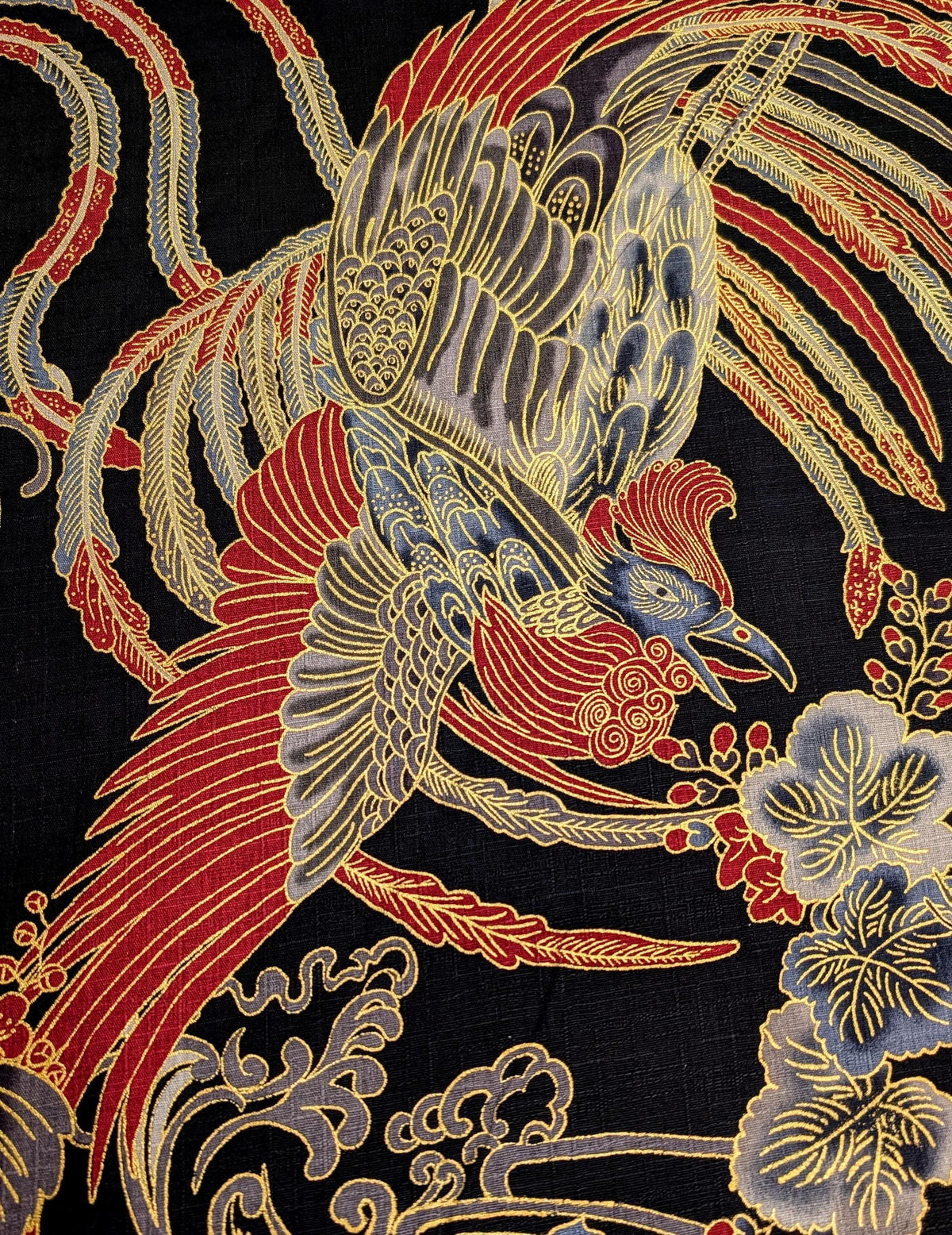 NEW Golden Phoenix Hokkoh Japanese cotton dobby fabric 1024-1110-1 E black