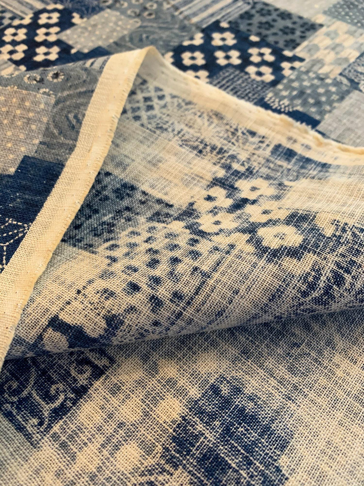 Sevenberry - Boro Patchwork in Cotton Fabric - Blue