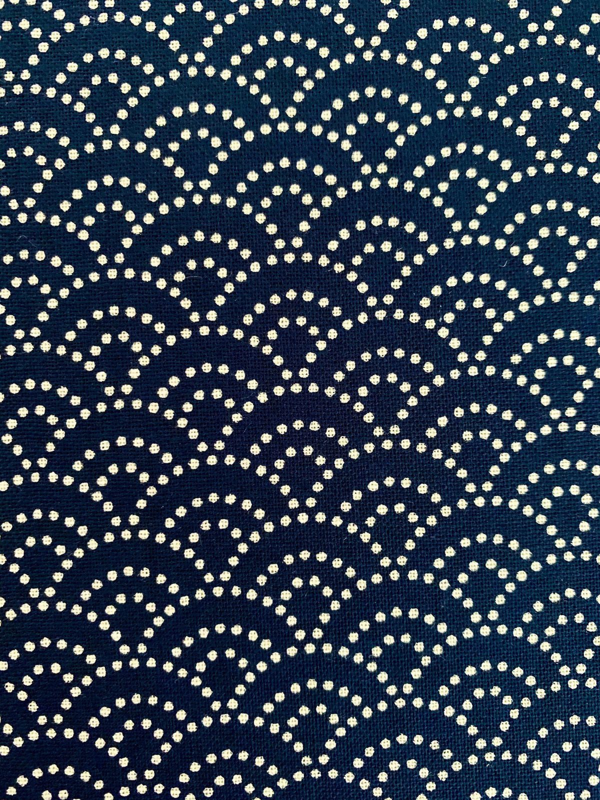 Sevenberry Dotted Waves Japanese cotton fabric 88222-3-5 navy blue