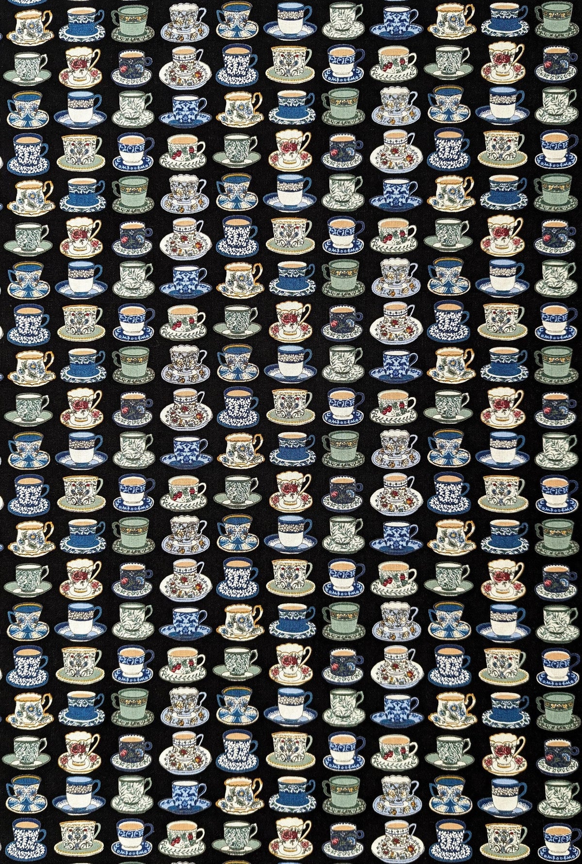 Senyo - Afternoon Tea Cotton Fabric - Black