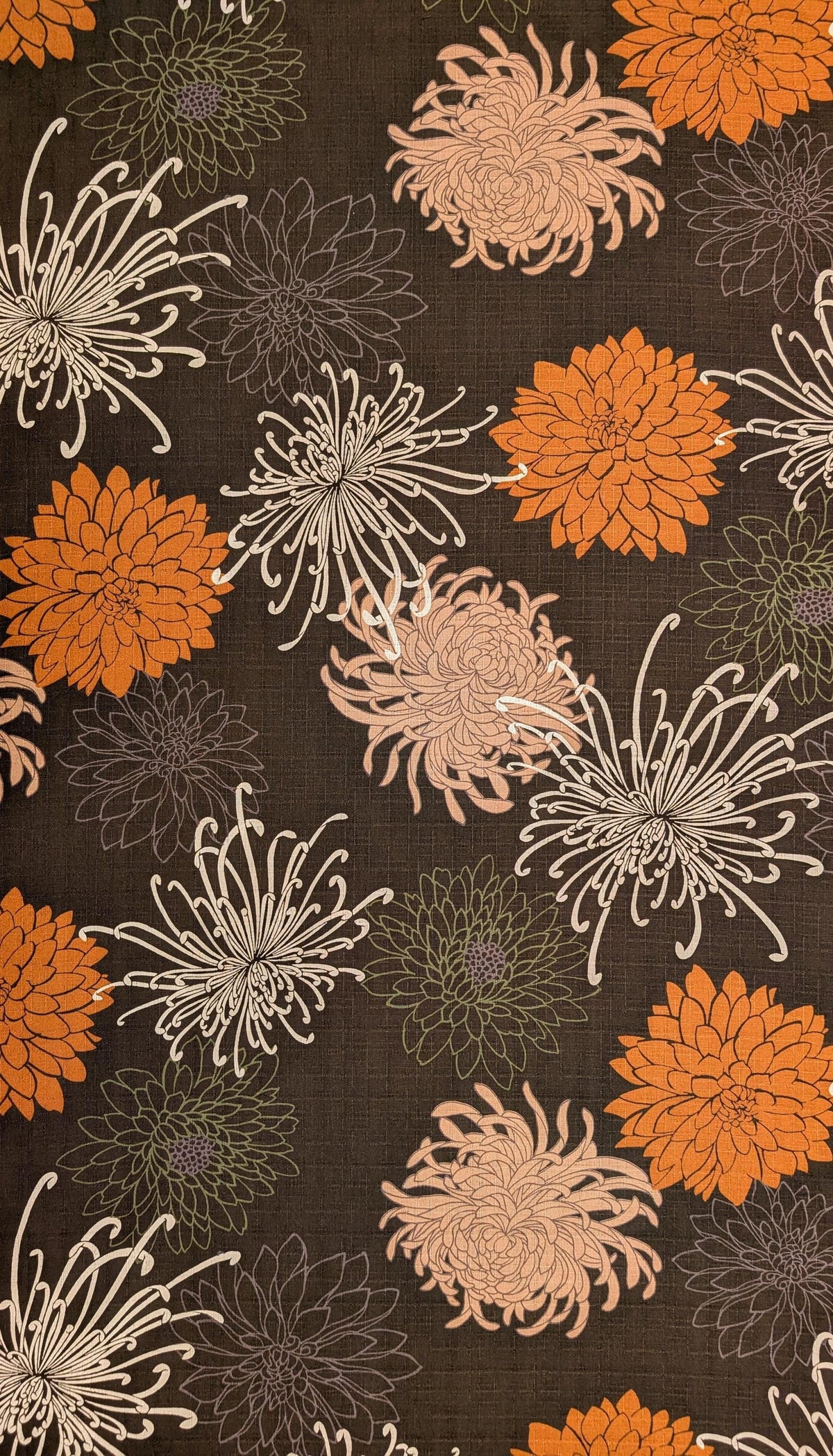 Kobayashi - Mixed Traditional Flowers Cotton Dobby - Brown