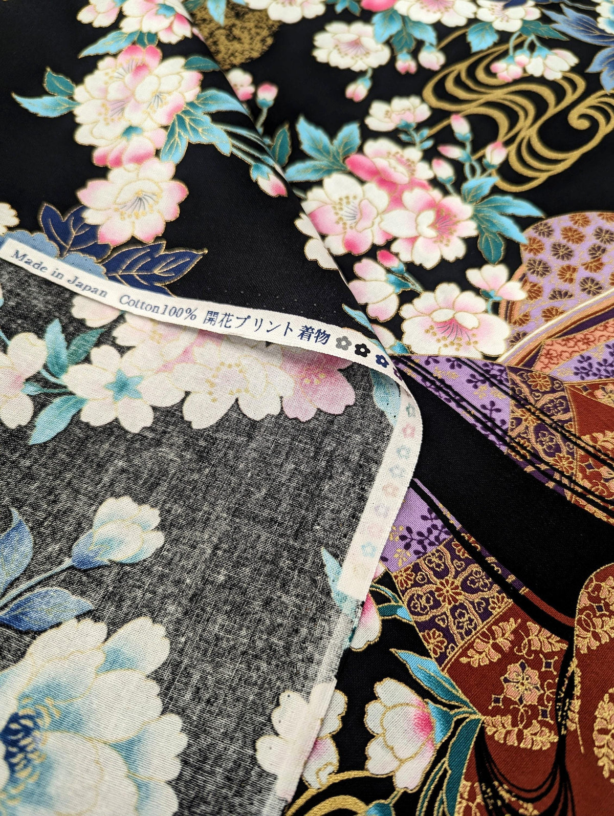Naka - Heian Princess Cotton - Black Pink Blue