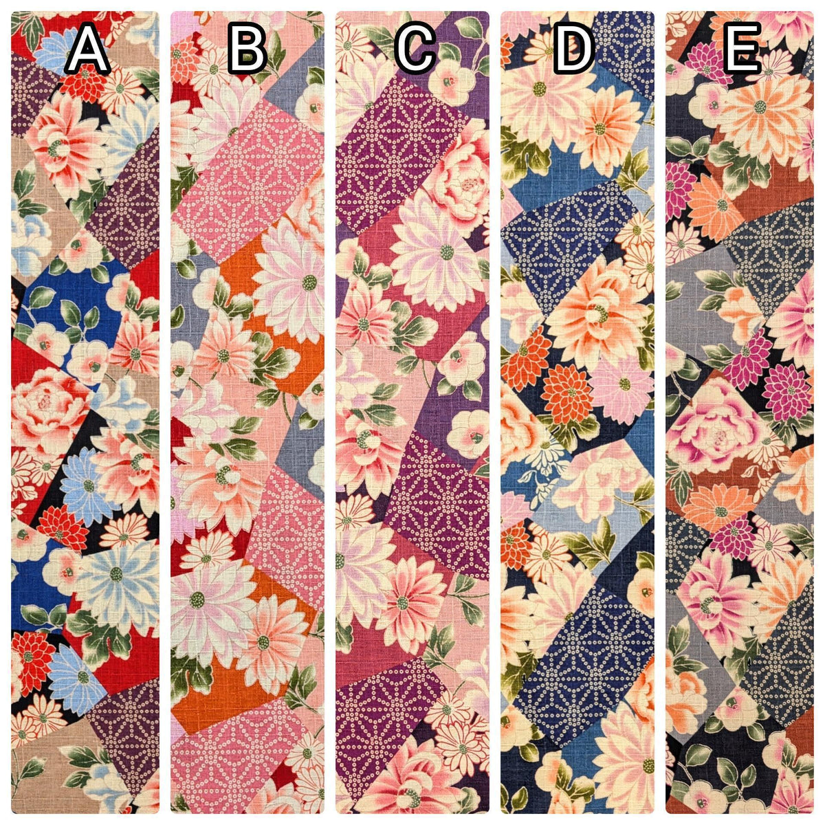 Patterned Floral Collage Hokkoh Japanese dobby cotton fabric 1025-110-2 C purple
