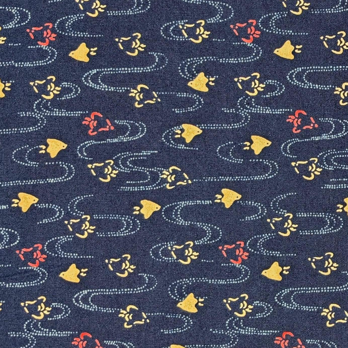 Chidori Sevenberry Japanese cotton fabric 88222-8-4 beige & blue