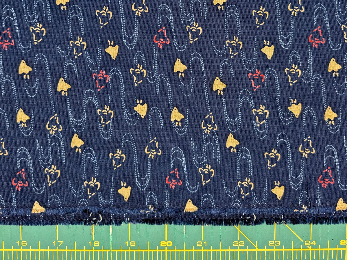 Chidori Sevenberry Japanese cotton fabric 88222-8-4 beige & blue
