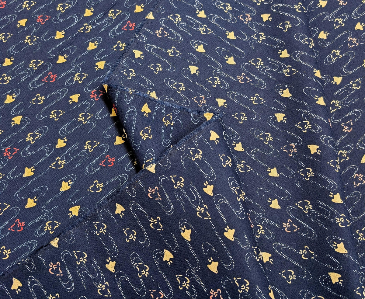 Chidori Sevenberry Japanese cotton fabric 88222-8-4 beige & blue