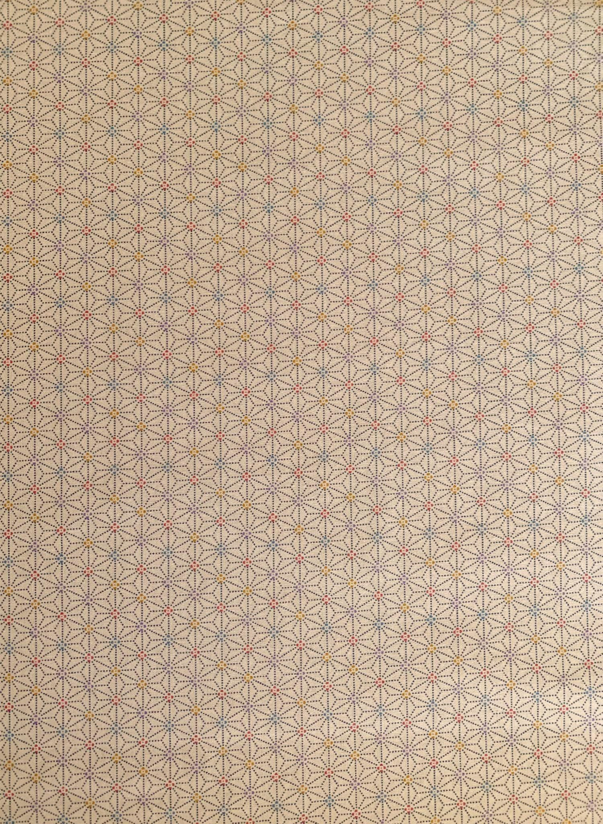 Sevenberry - Dotted Asanoha Stars Cotton Fabric - Yellow Beige