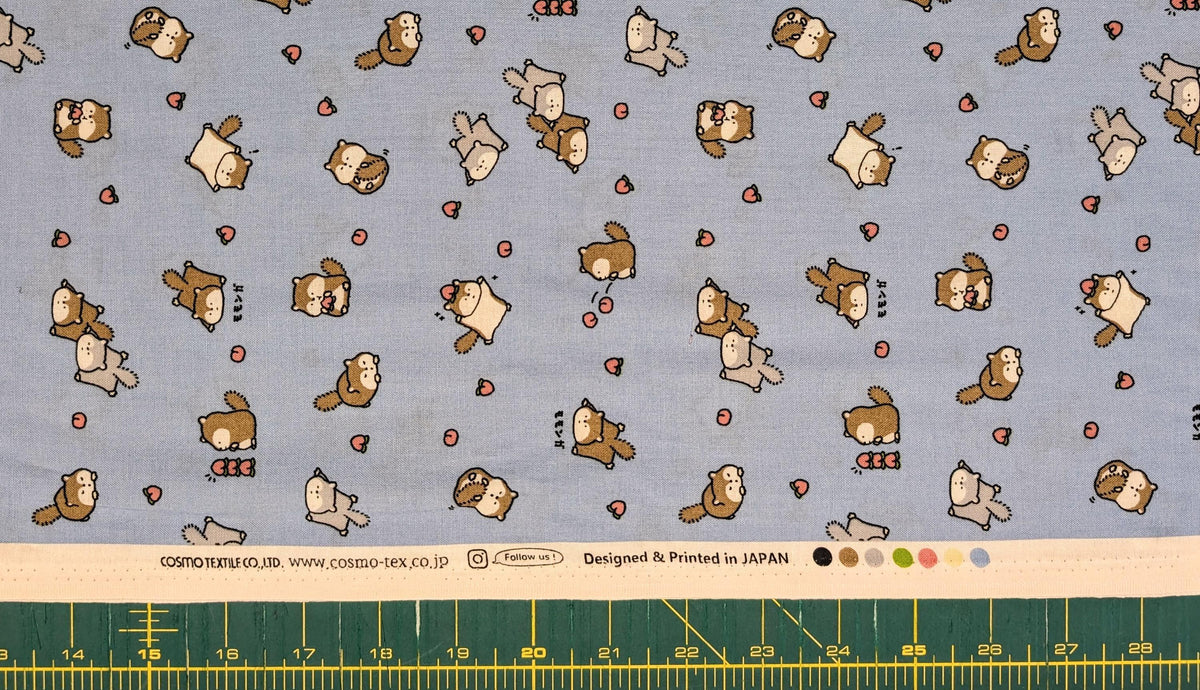 Cosmo - NEW Flying Squirrels & Peaches Cotton - Blue