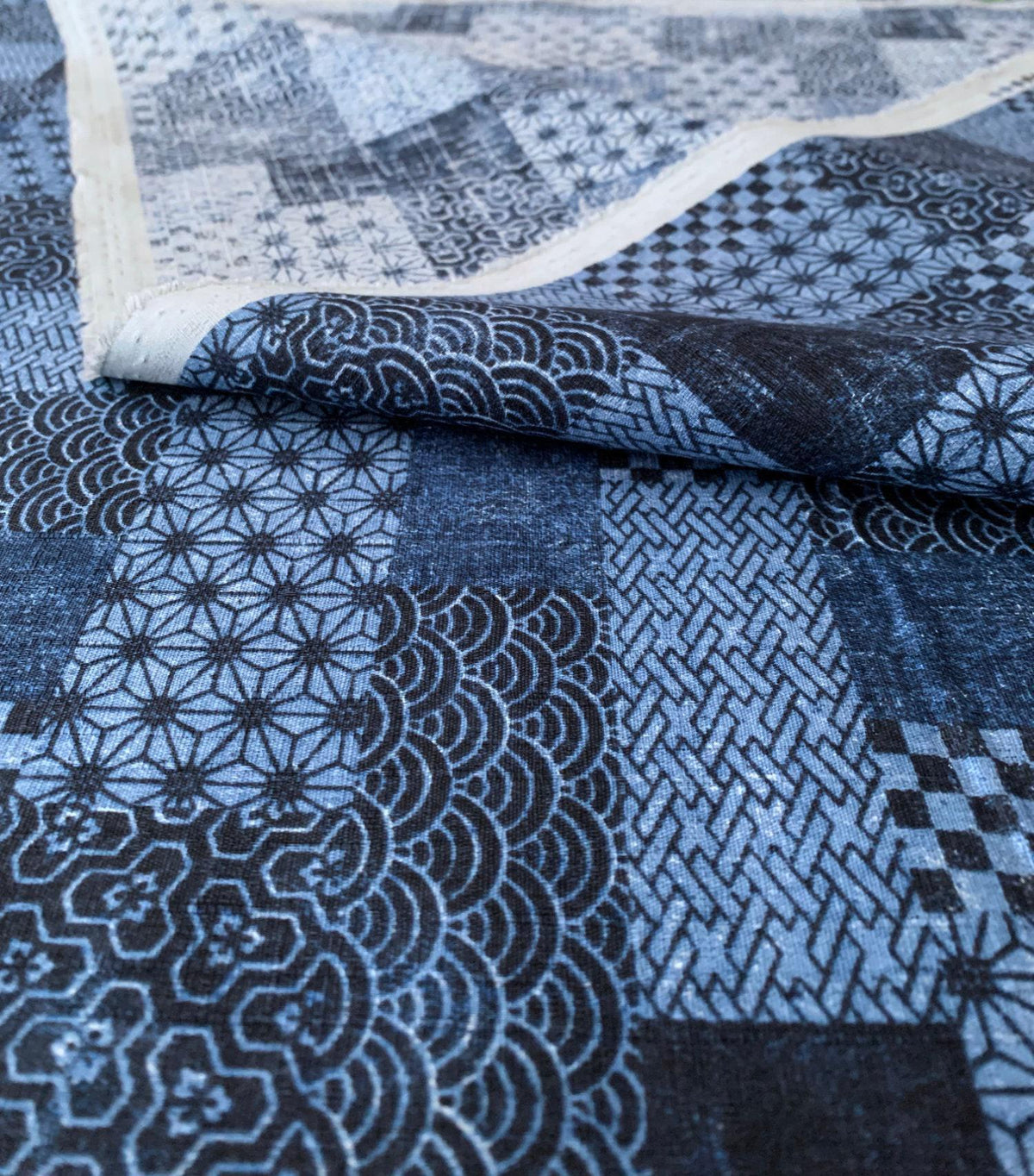 Sevenberry - Patchwork Cotton Dobby - Blue