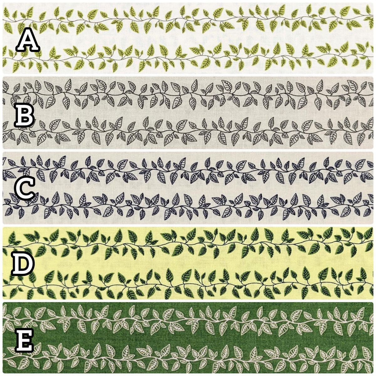 Cosmo - Vining Leaves Cotton Sheeting - Light & Dark Green