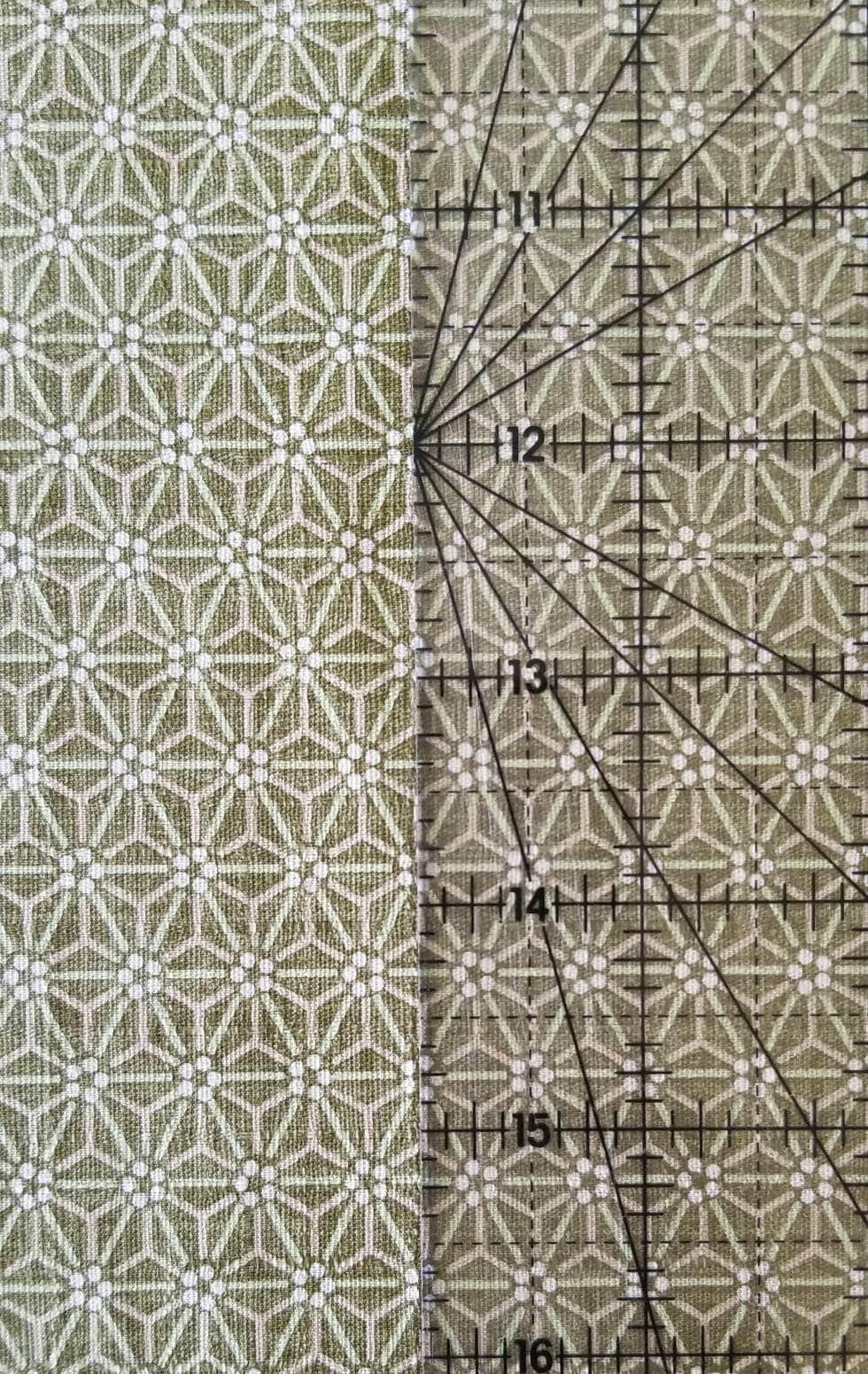 Morikiku Asanoha Hemp Leaf Star Japanese cotton dobby fabric M17000-E18 sage green