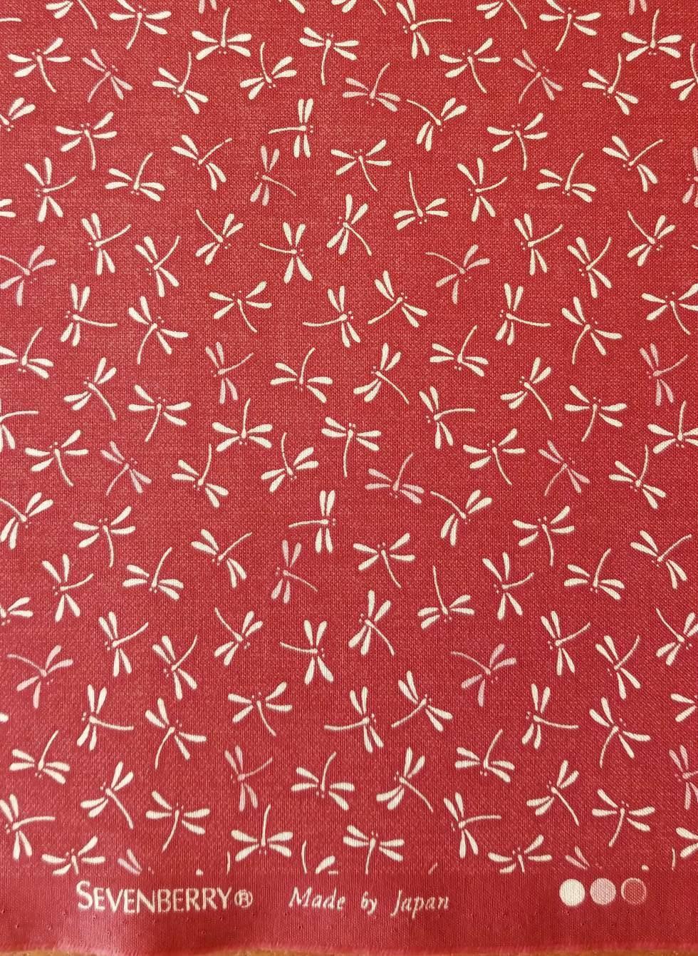 Sevenberry - Dragonflies in Red Cotton Fabric - Red
