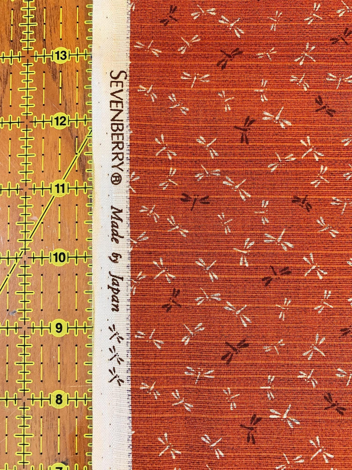 Sevenberry - Double Sided Dragonfly and Same-Komon Cotton Shantung - Orange Purple