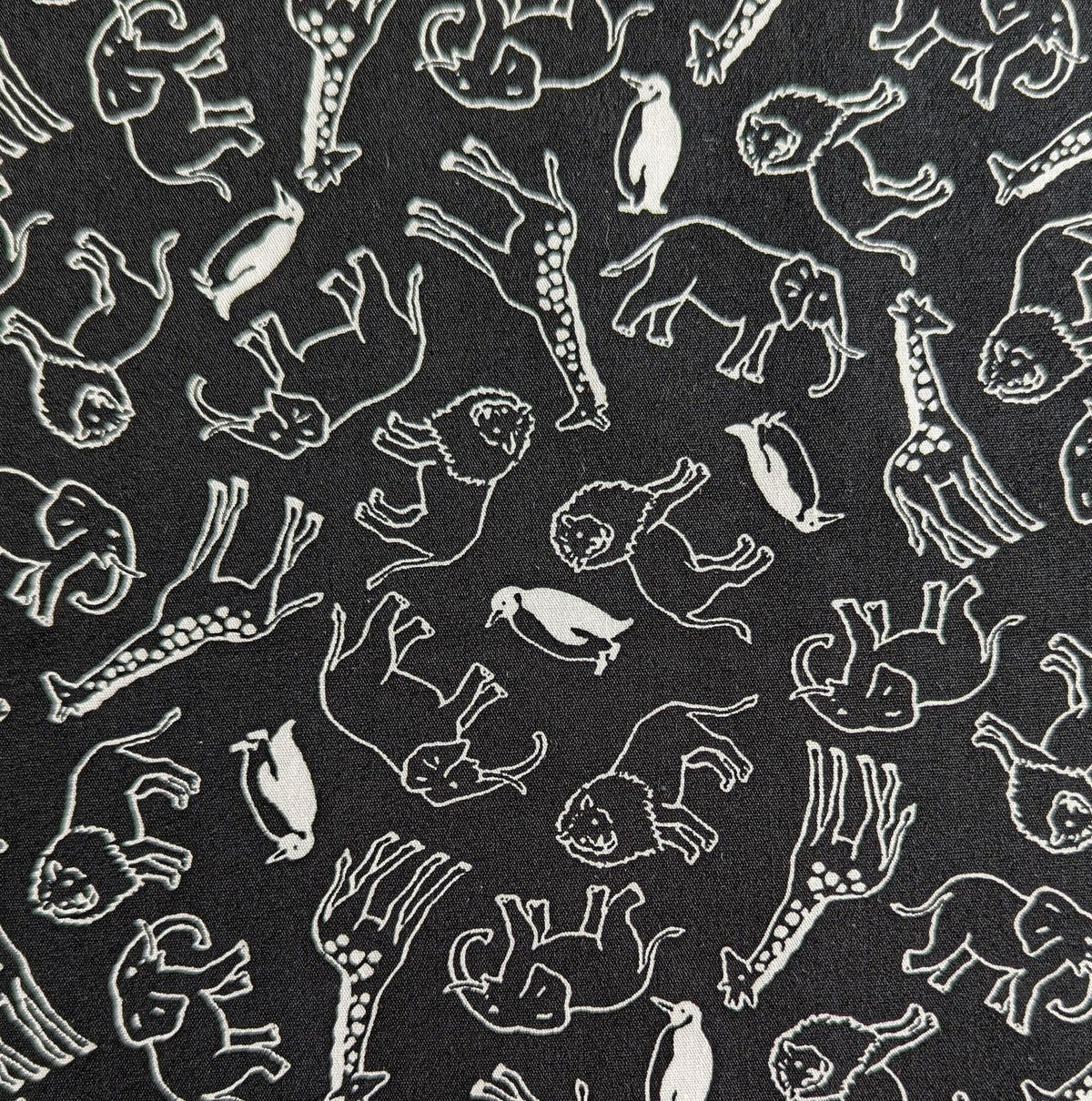 Sevenberry - African Animals Cotton Fabric - Black