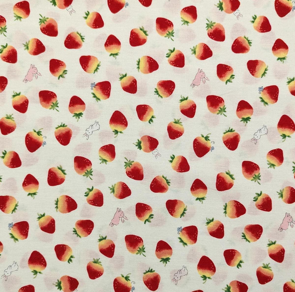 Cosmo - Strawberry Bunnies Kawaii Cotton - White