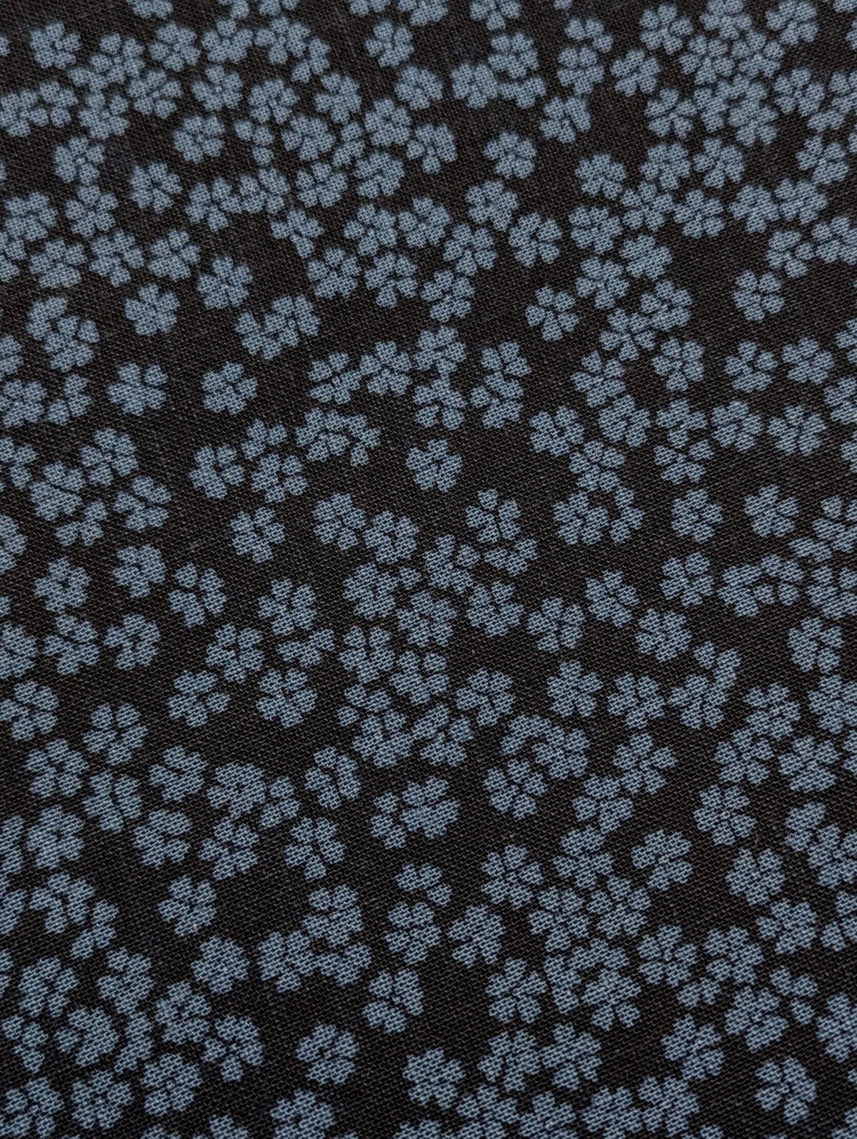 Kurenai - Hand Stenciled Cherry Blossoms Cotton - Blue