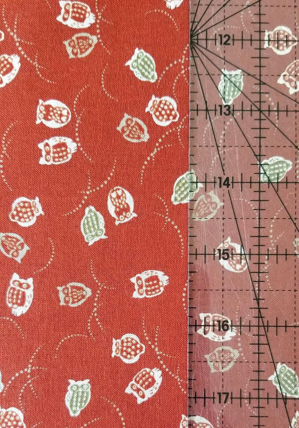 Sevenberry - Owls Cotton Fabric - Red
