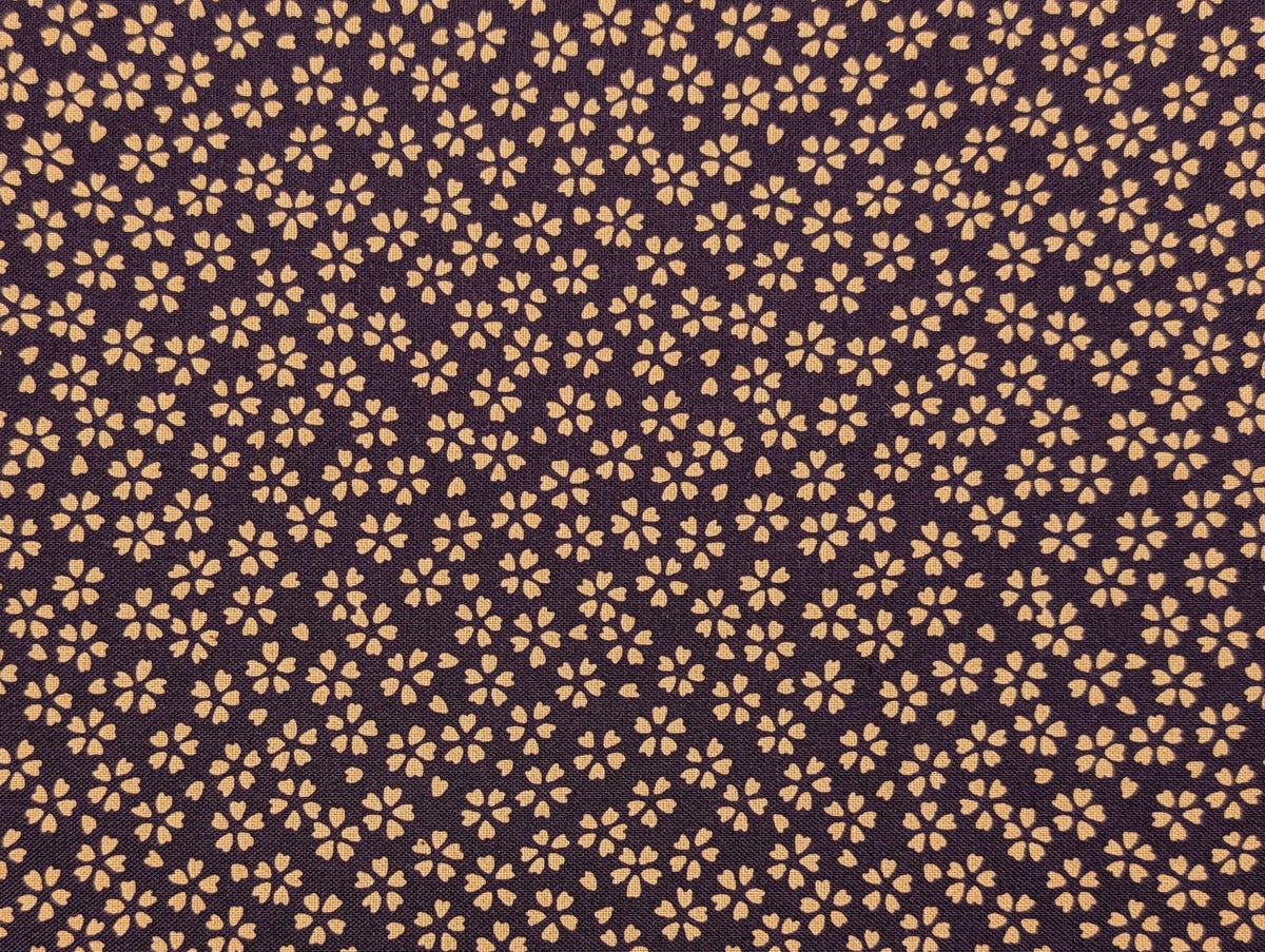 Sakura Cherry Blossom Sevenberry Japanese cotton fabric 88222-1-12 purple & beige