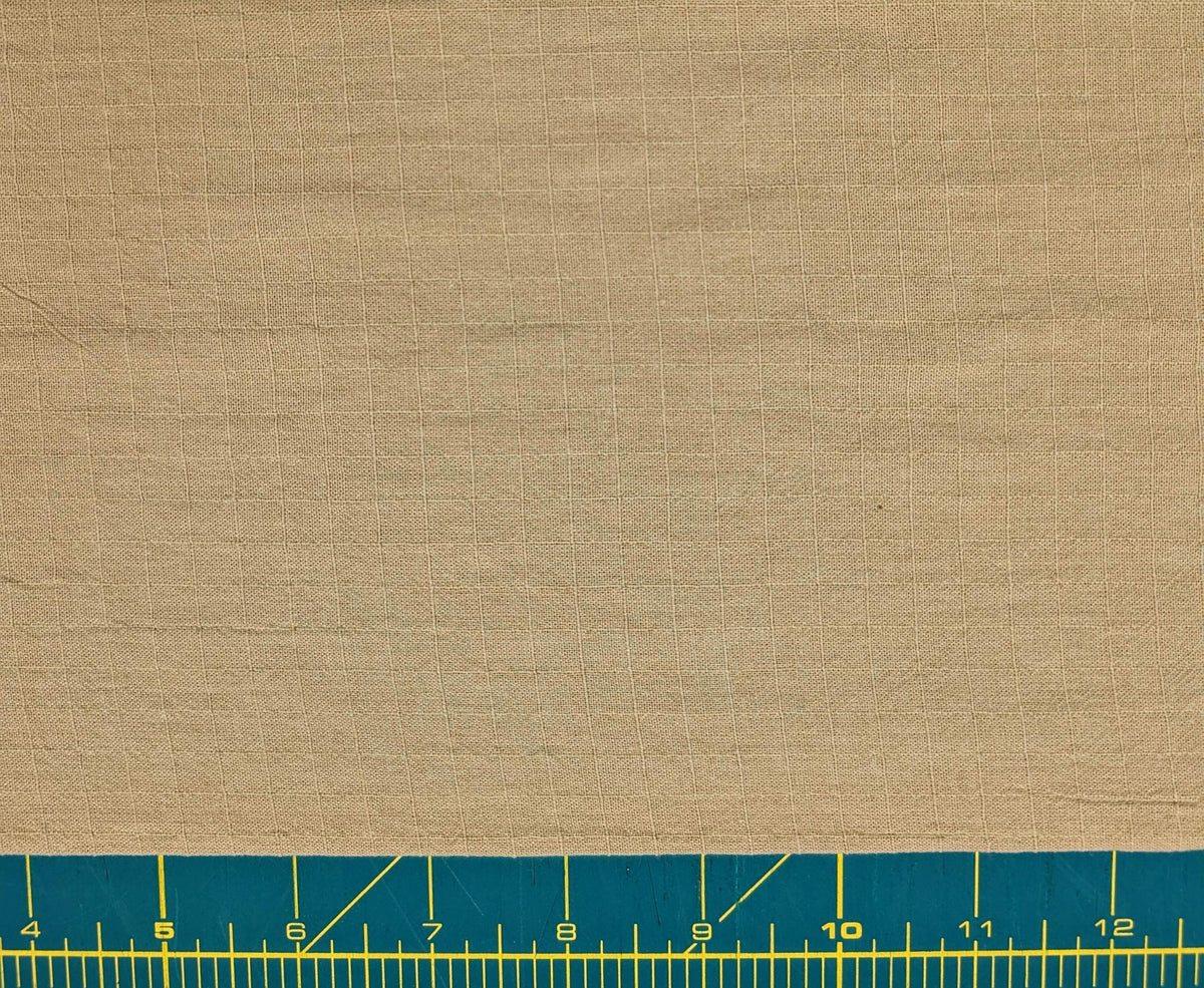 NEW Soft Gridded Dobby Cosmo Japanese cotton linen fabric AD-5747 51 khaki