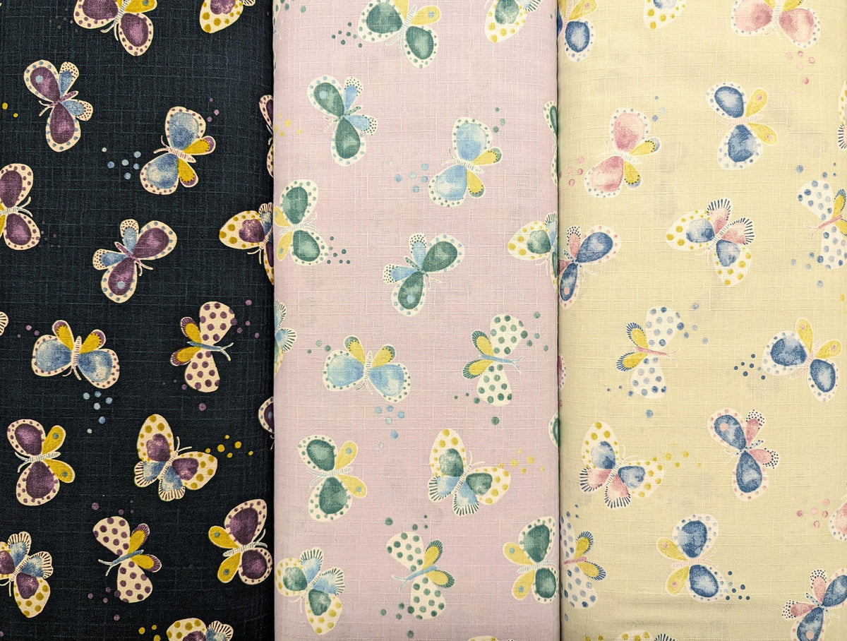Koizumi - Pastel Butterflies Cotton Dobby - Lavender