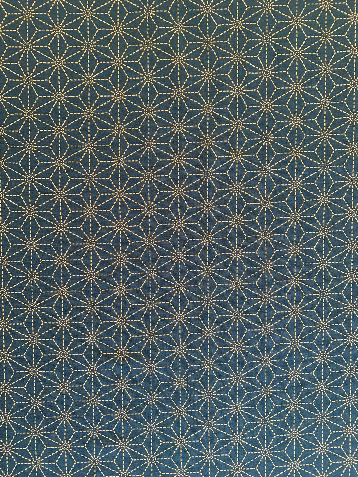 Sevenberry - Sashiko Stars Cotton Fabric 麻の葉 Asanoha - Blue Beige