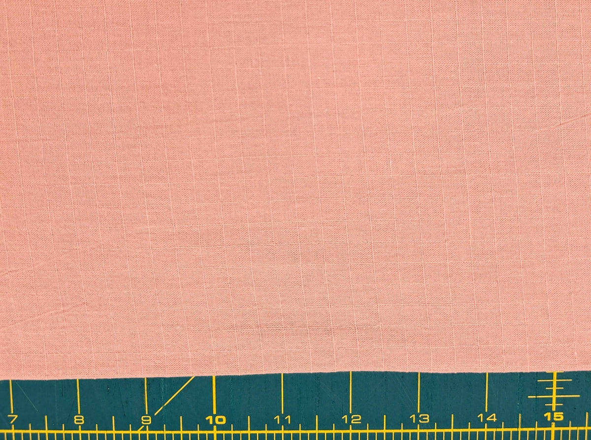 NEW Soft Gridded Dobby Cosmo Japanese cotton linen fabric AD-5747 31 pale coral pink
