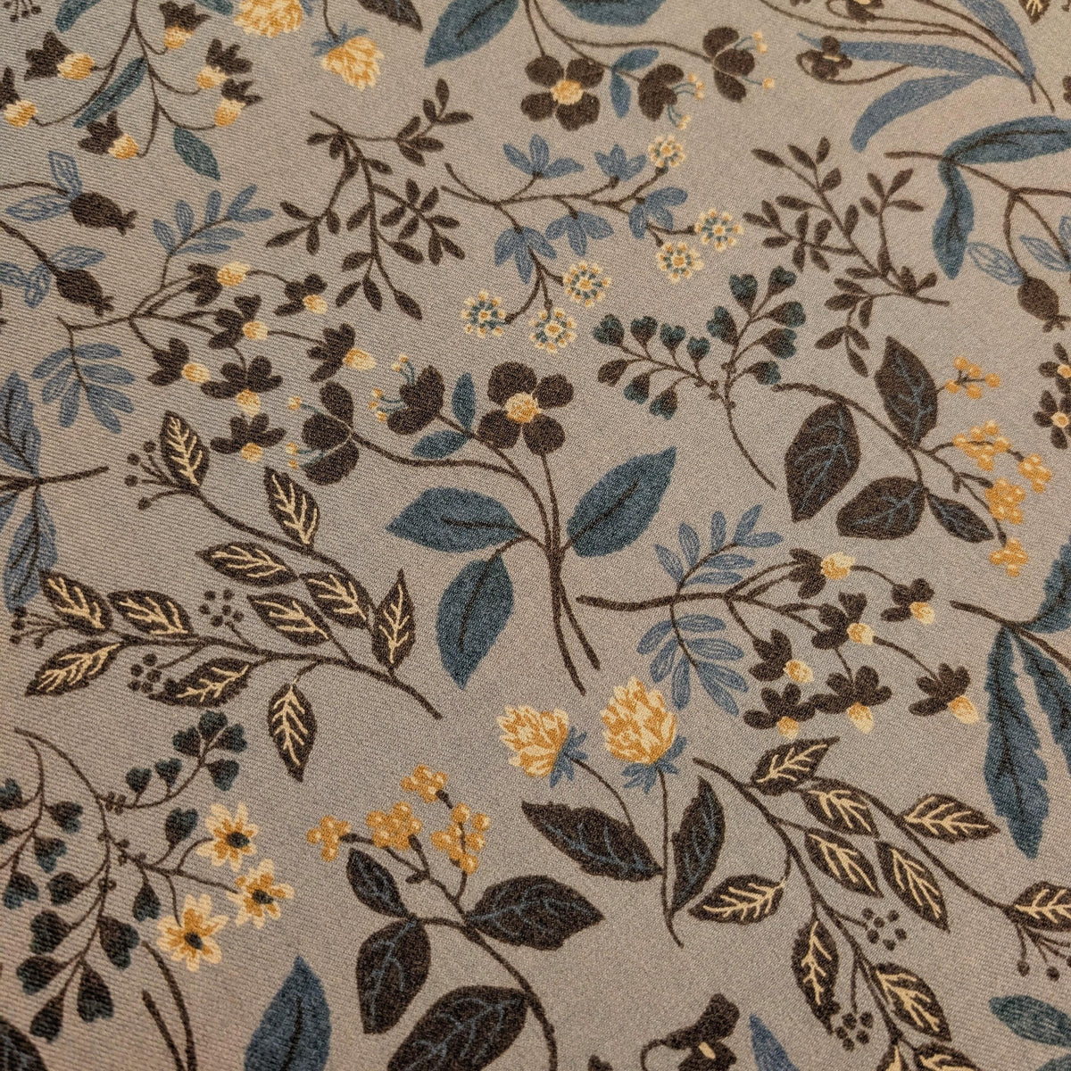 Hokkoh - Enchanted Wildflowers Brushed Cotton Fabric - Gray