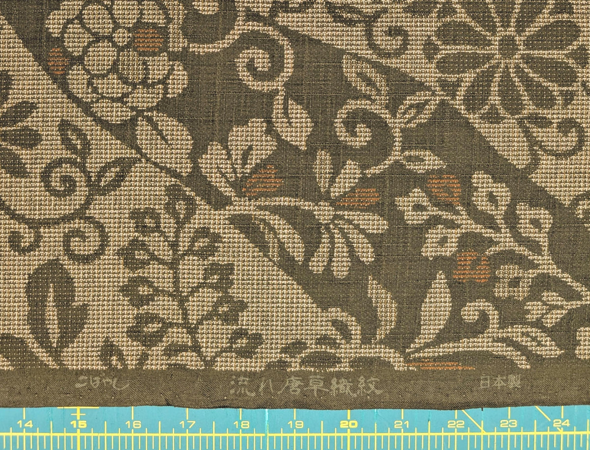 NEW Floral Silhouette Kobayashi dobby cotton fabric KTS-7020 D green