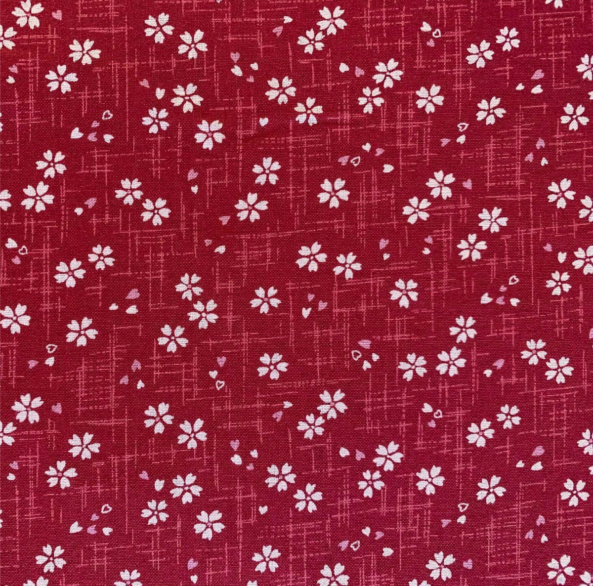 Sevenberry - Tiny Cherry Blossoms Cotton Fabric - Red