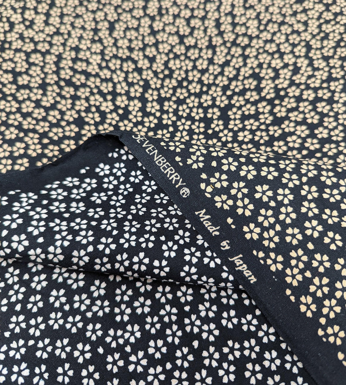 Sevenberry - Cherry Blossom Cotton Fabric - Black