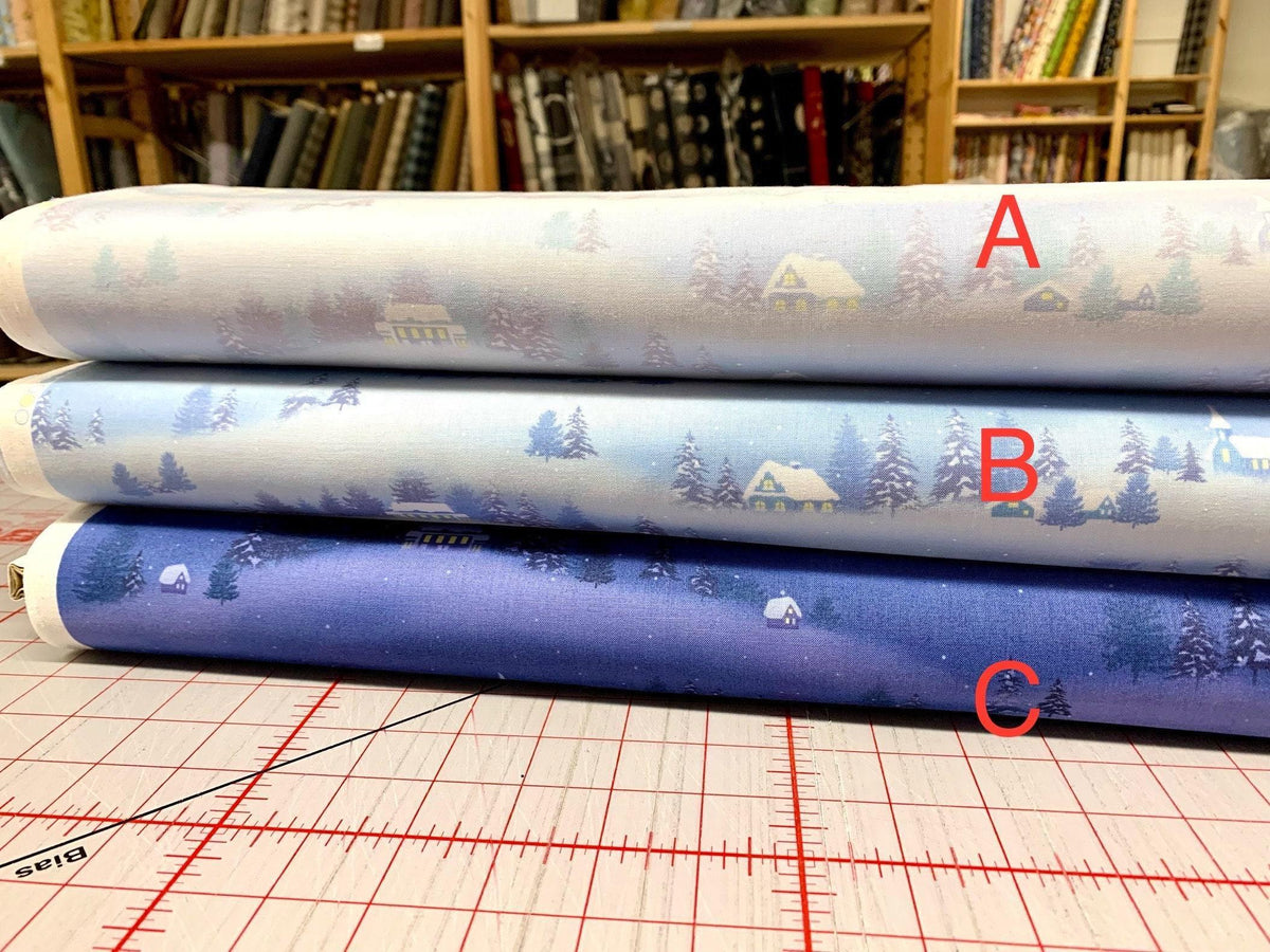 Vancet - X’mas By Yoko Oodachi Cotton Fabric - Midday Blue
