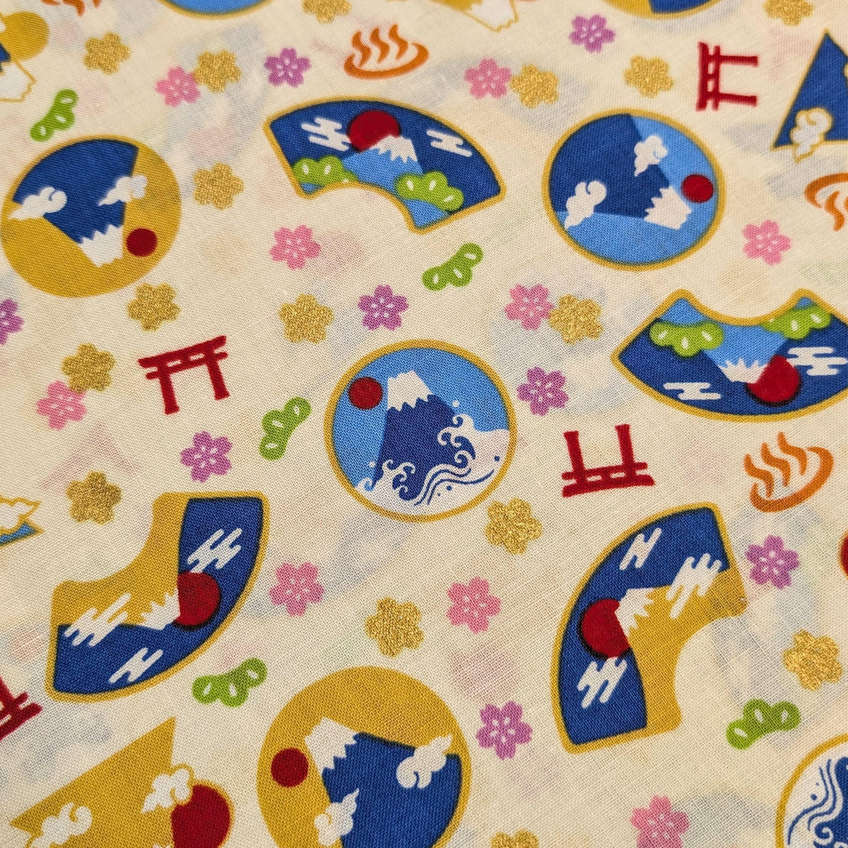 Asano - Mountain Onsen Cotton Fabric - Beige