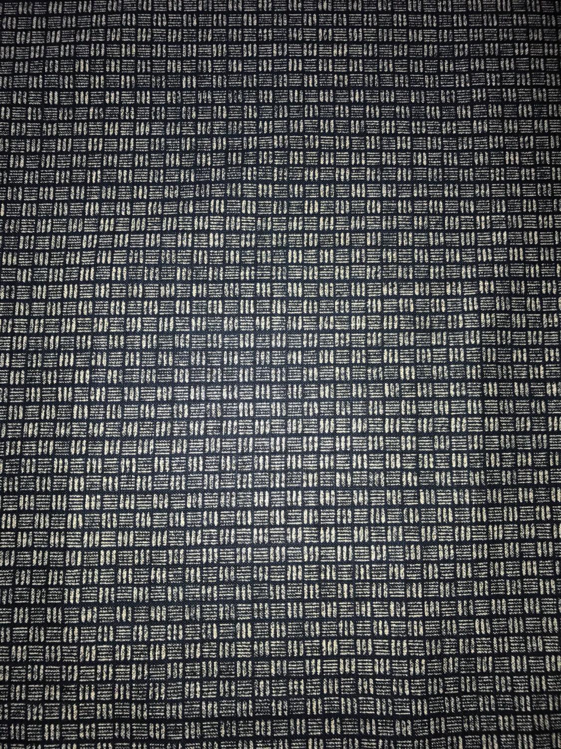 Sevenberry - Basket Weave Pattern Cotton Fabric - Navy Blue