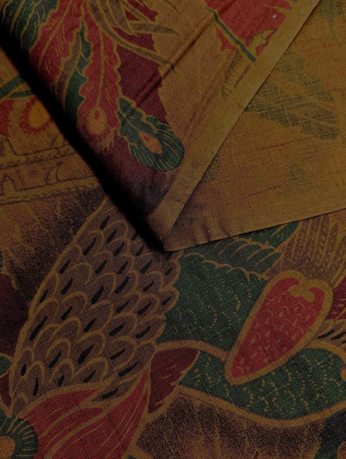 Kobayashi - Rising Phoenixes Cotton Dobby - Dark Sepia