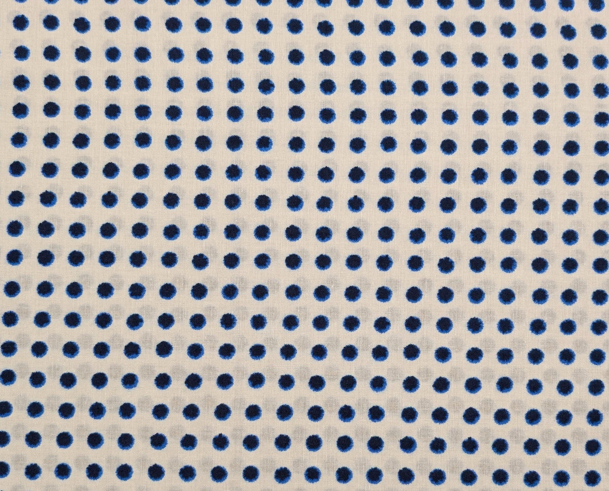 Sevenberry - Polka Dot Printed Shibori-Style Collection Cotton Fabric - White