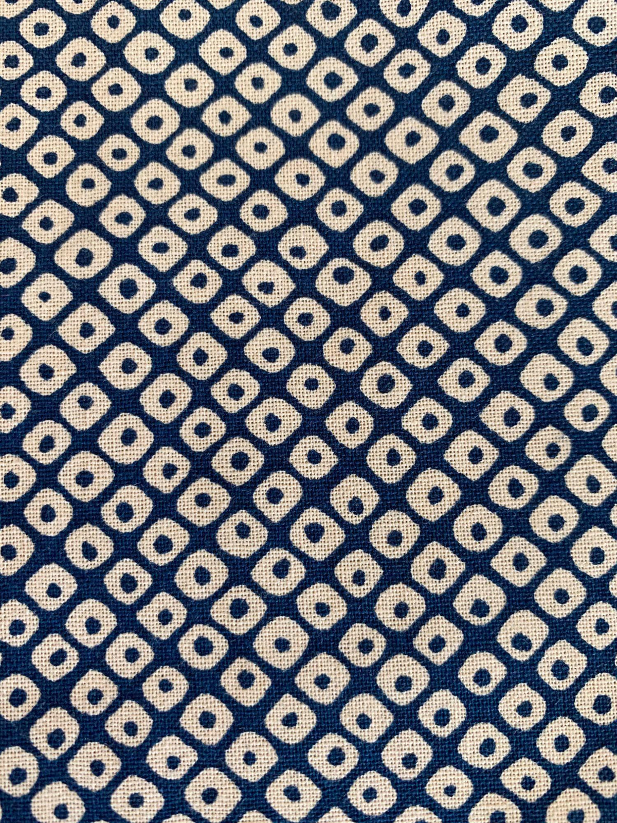 Sevenberry - Kanoko Dots Cotton Fabric - Beige Blue