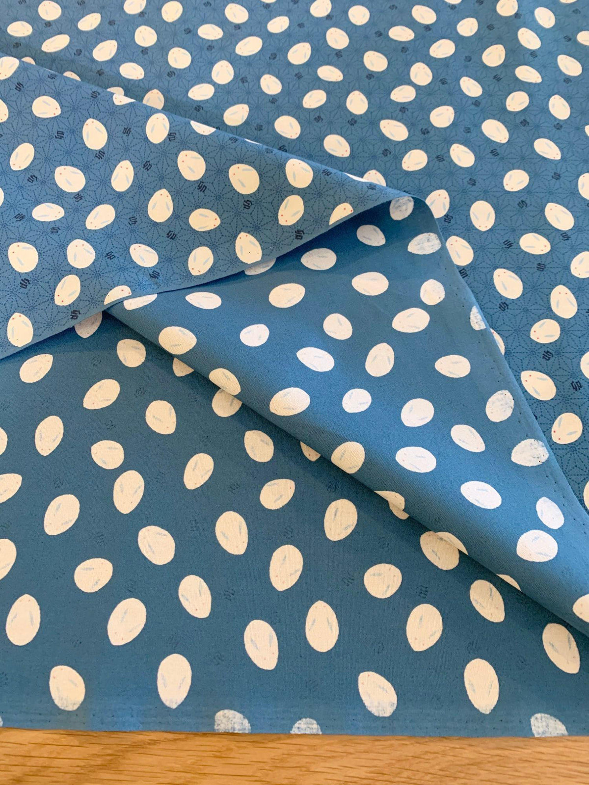 Yamaoka - Slipper Bunnies Cotton Fabric - Blue