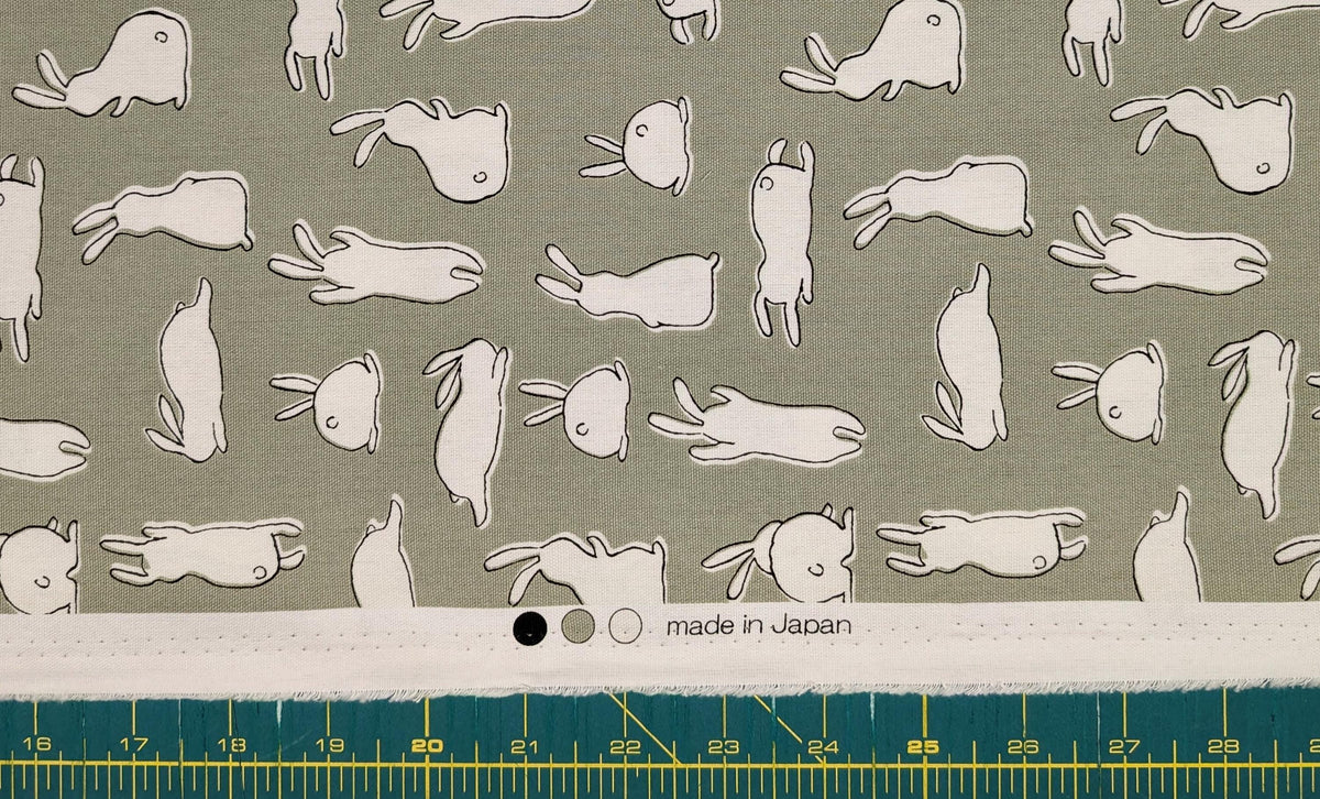 Hishiei - White Rabbits Cotton Oxford - Green