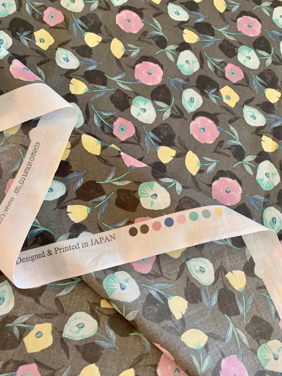 Cosmo - Poppy Shadows Cotton Lawn - Blue Pink Yellow