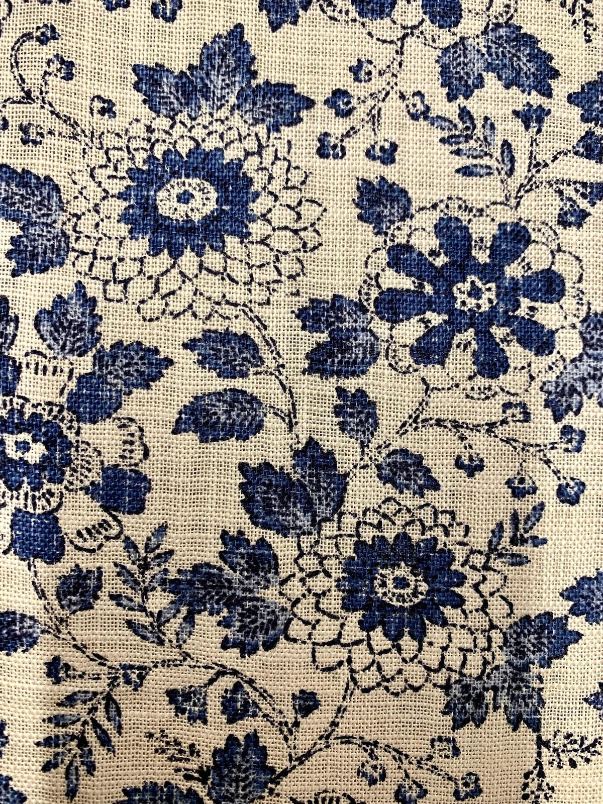 Sevenberry - Vintage Floral Cotton Fabric - Beige Blue