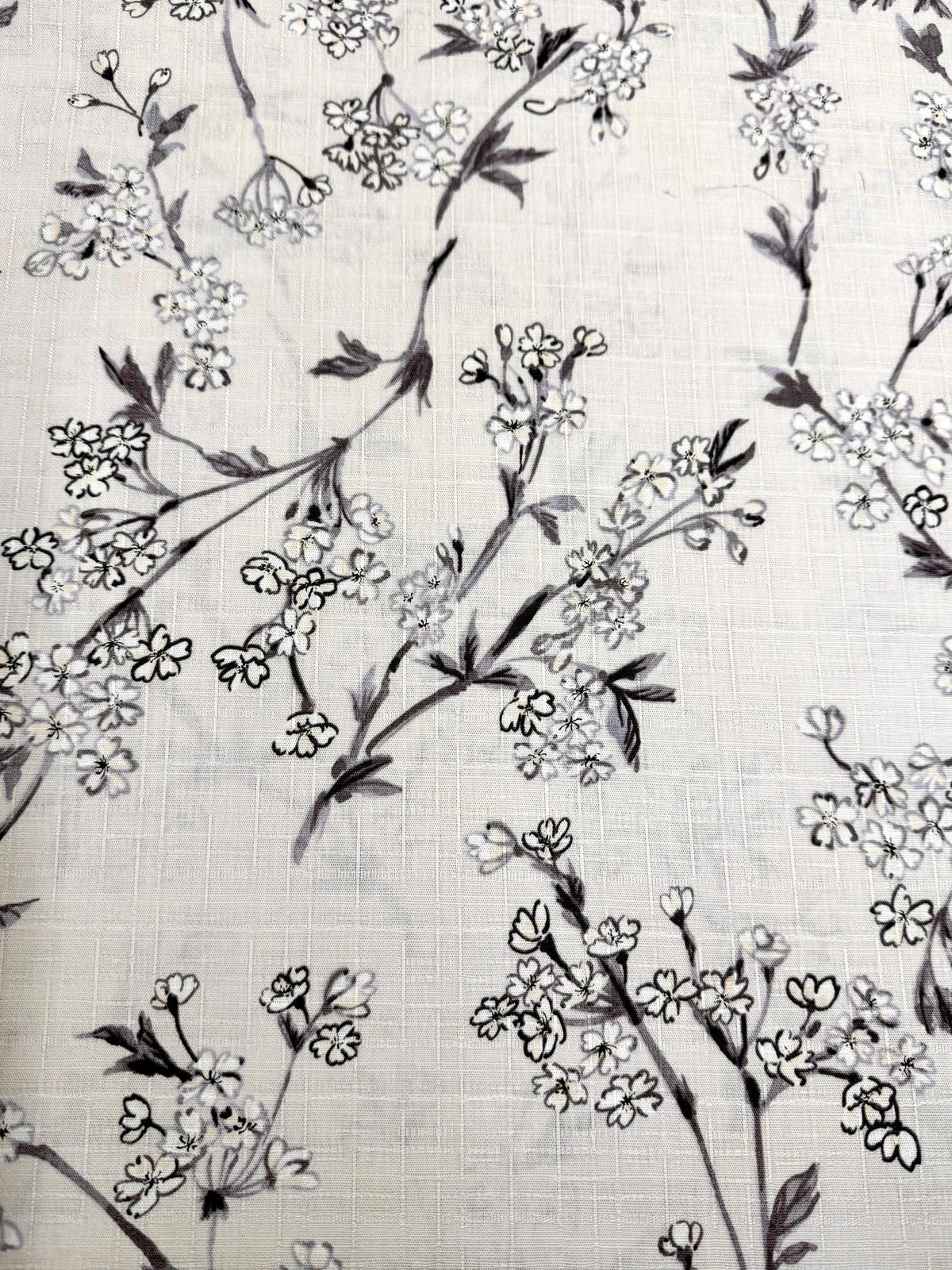 Hokkoh - Cherry Blossom Branches Cotton Dobby - Cream