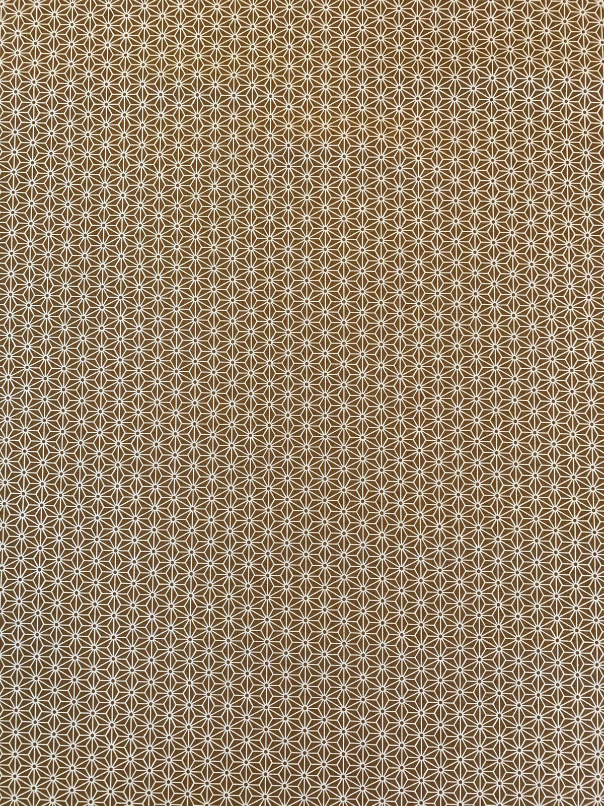 Sevenberry Small Asanoha stars in beige on bronze Japanese cotton fabric 88222-2-1