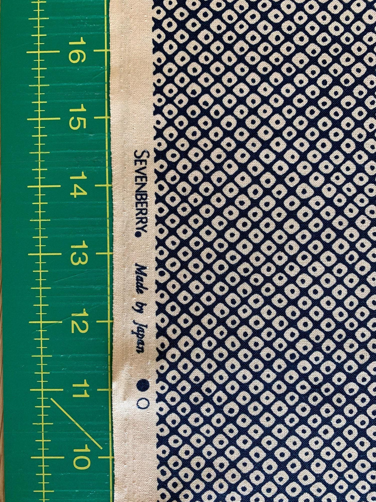 Sevenberry - Kanoko Dots Cotton Fabric - Navy Blue Beige