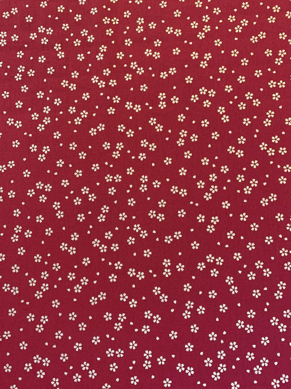 Sevenberry - Golden Cherry Blossoms Cotton Fabric - Red